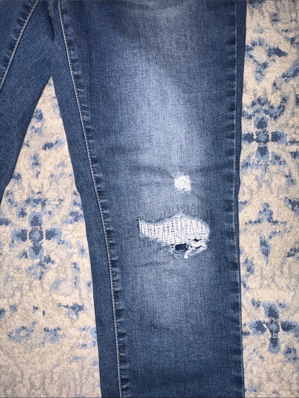 Judy Blue Distressed Dark Blue Ankle Jeans - Picture 5 of 7